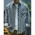 Long-sleeved Striped Loose Shirt P0376
