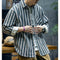 Long-sleeved Striped Loose Shirt P0376