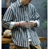Long-sleeved Striped Loose Shirt P0376
