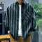 Striped Long-Sleeved Loose Shirt P0377