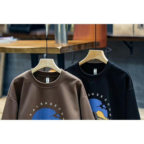 Long-sleeved Printing Round Neck T-shirt P0394