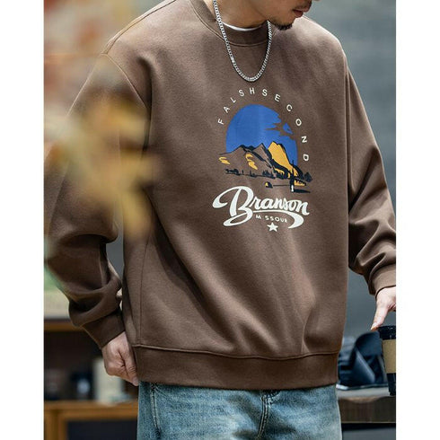 Long-sleeved Printing Round Neck T-shirt P0394