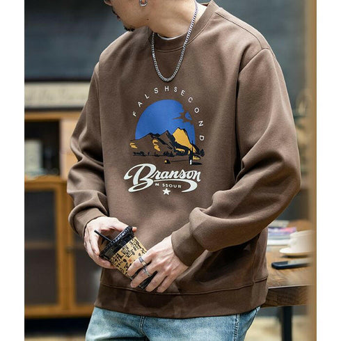 Long-sleeved Printing Round Neck T-shirt P0394