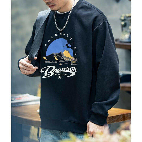 Long-sleeved Printing Round Neck T-shirt P0394