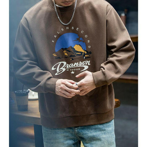 Long-sleeved Printing Round Neck T-shirt P0394