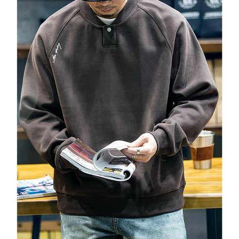 Heavyweight Collar Long-Sleeved T-shirt P0402