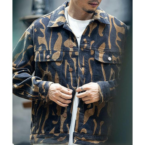 Printed Denim Loose Large Size Casual Jacket P0422