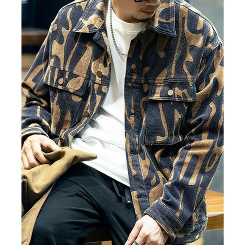 Printed Denim Loose Large Size Casual Jacket P0422