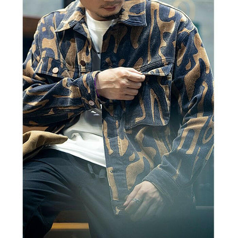 Printed Denim Loose Large Size Casual Jacket P0422