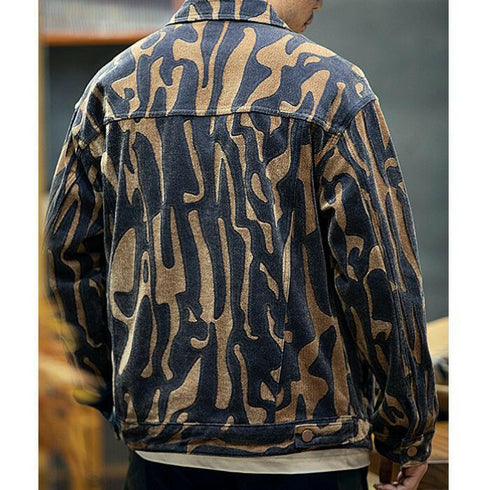 Printed Denim Loose Large Size Casual Jacket P0422