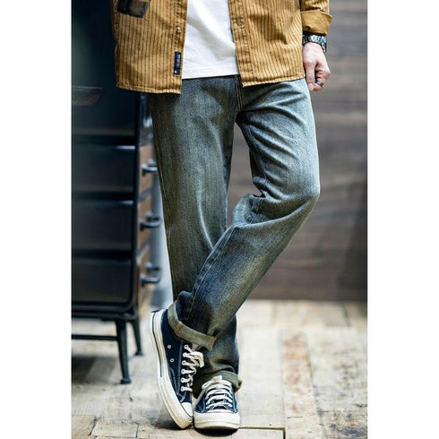 Retro Loose Tide Drape Jeans P0469