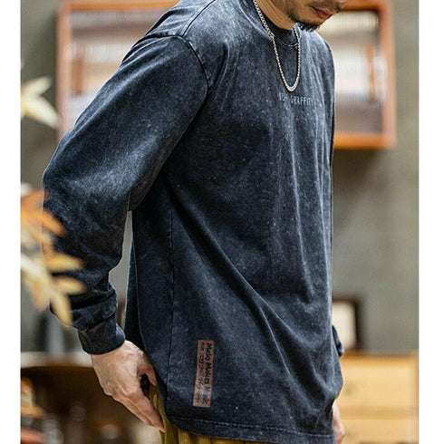 Long-sleeved Loose Round Neck T-shirt P0514