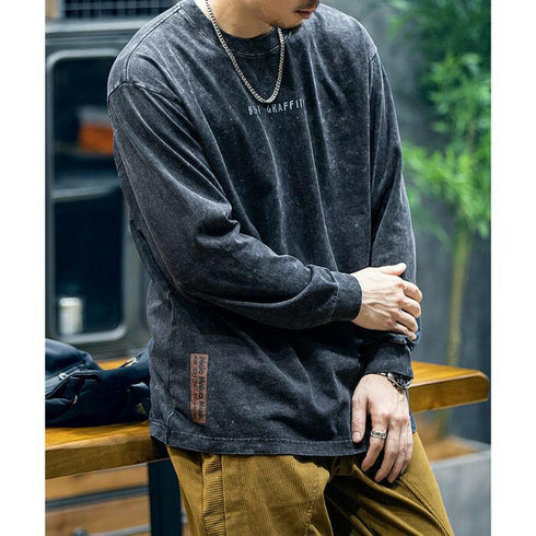 Long-sleeved Loose Round Neck T-shirt P0514