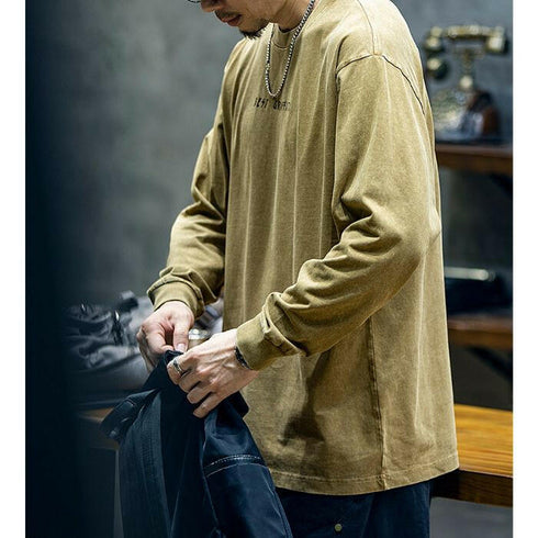 Long-sleeved Loose Round Neck T-shirt P0514