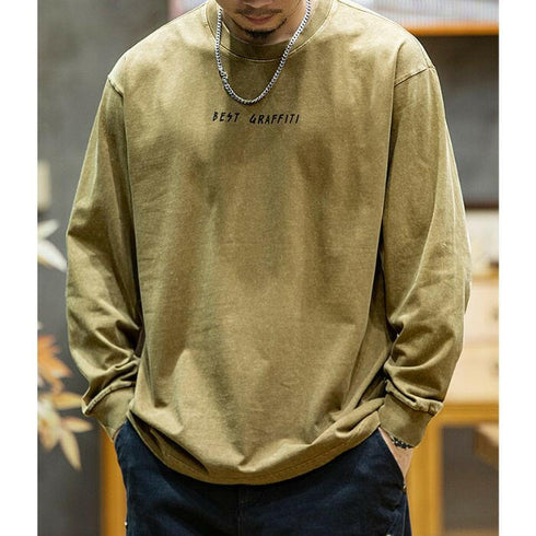 Long-sleeved Loose Round Neck T-shirt P0514