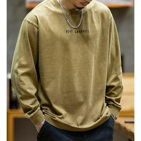 Long-sleeved Loose Round Neck T-shirt P0514