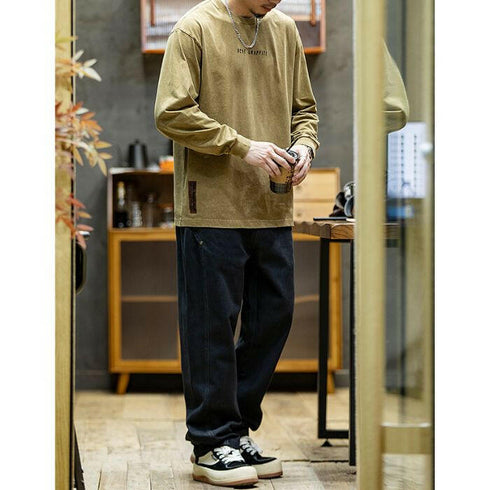 Long-sleeved Loose Round Neck T-shirt P0514