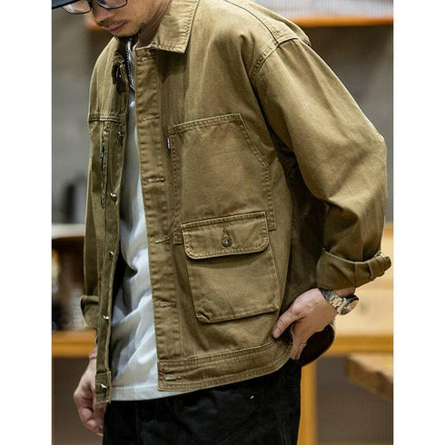 Cotton Loose Multi-pocket Jacket P0502