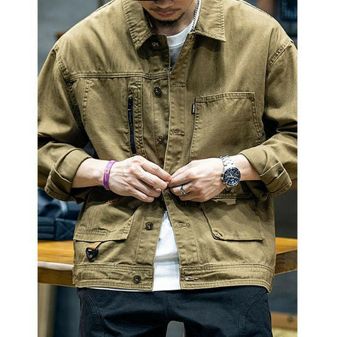 Cotton Loose Multi-pocket Jacket P0502