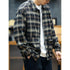 Cotton Long-sleeved Loose Plaid Shirt P0525