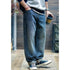 Embroidered Jeans Straight Loose Pants P0550