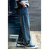 Embroidered Jeans Straight Loose Pants P0550