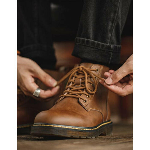 American Brown Leather Boots P0569