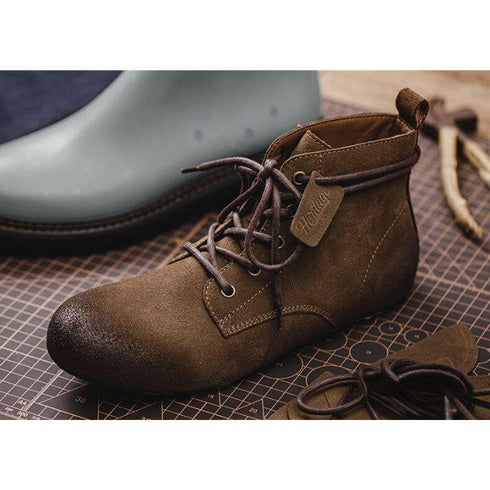 Leather Big Head Short Boots P0573