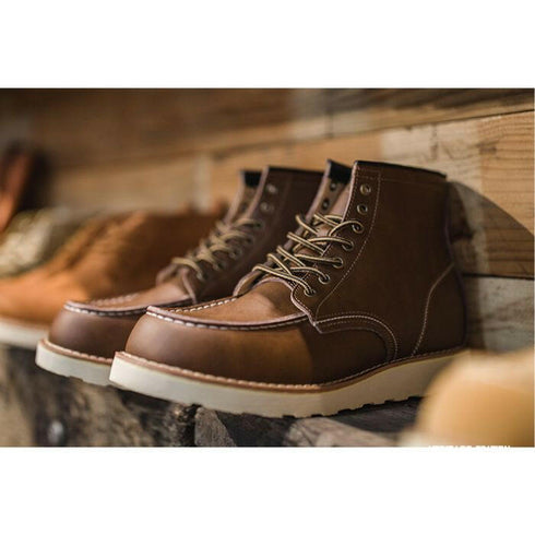 Mid-top British Style Leather Boots P0574