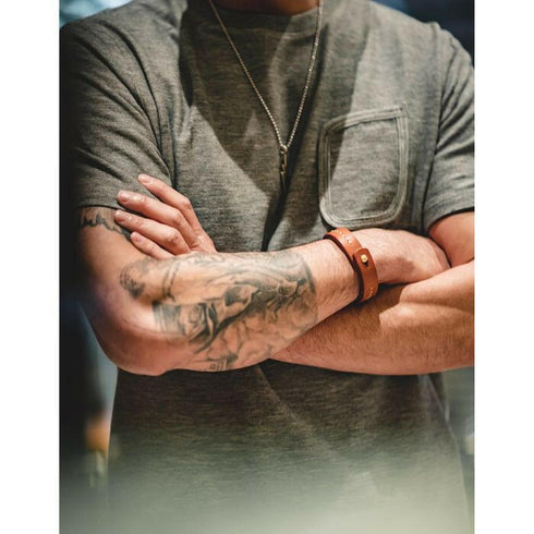 Vintage Tanned Stamping Bracelet P0586