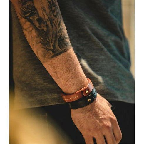 Vintage Tanned Stamping Bracelet P0586