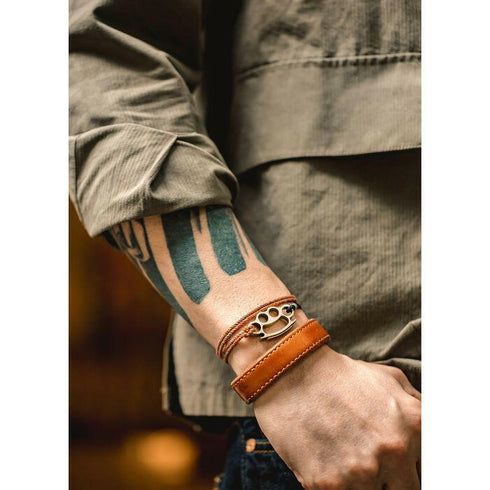 Vintage Boxing Finger Tiger Necklace Brass Pendant Jewelry P0587