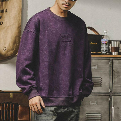 Three-dimensional Steel Printed Loose Sweatshirt P0618