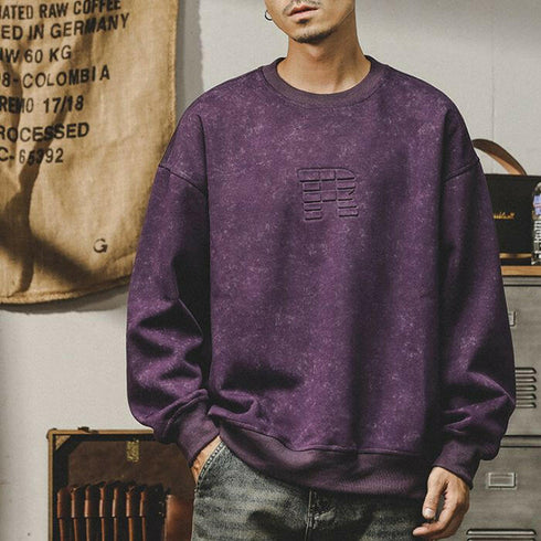 Three-dimensional Steel Printed Loose Sweatshirt P0618