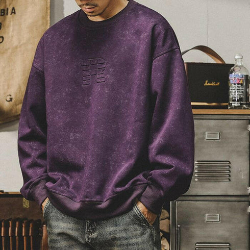 Three-dimensional Steel Printed Loose Sweatshirt P0618