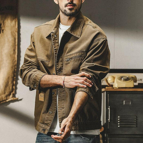 American Loose Casual Cotton Jacket P0636