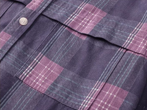 Dusty Purple Check Long Shirt P1964