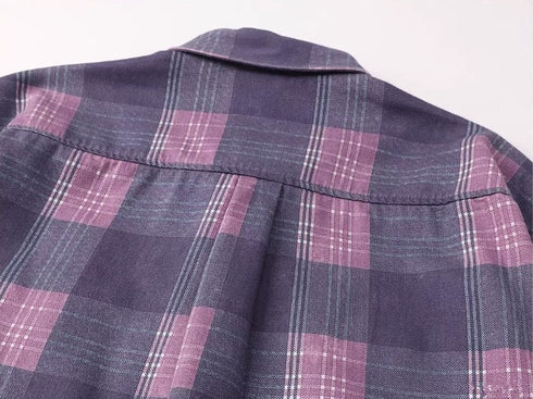 Dusty Purple Check Long Shirt P1964