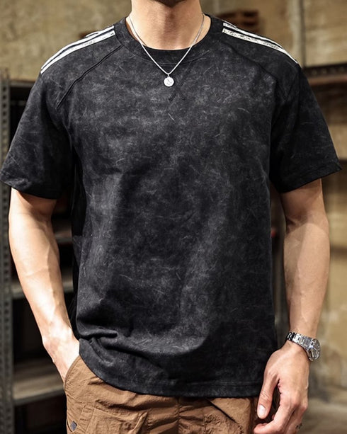 Clean Line Round Neck Short Sleeve T-Shirt P1435