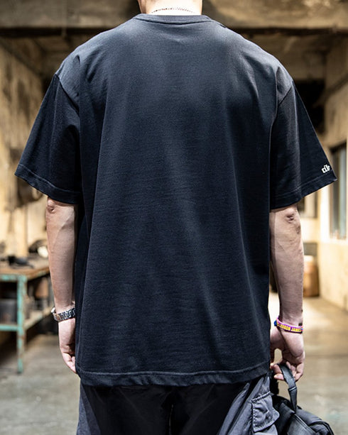 【OUTLET/即納】モノトーンロゴアクセント半袖Tシャツ P1399