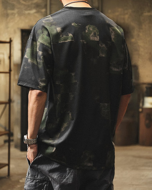 Smoky Block Print Short Sleeve T-Shirt P1489