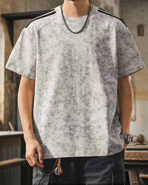 Clean Line Round Neck Short Sleeve T-Shirt P1435