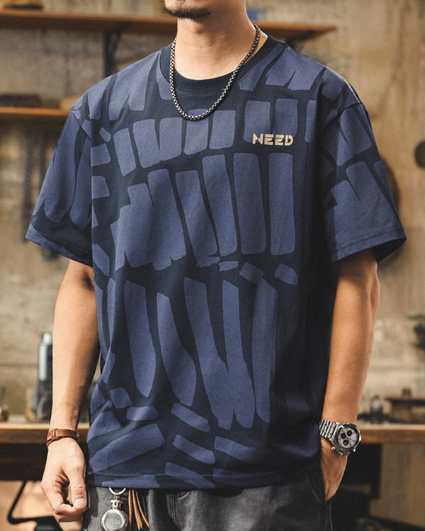 【OUTLET/即納】Abstract Pattern Short Sleeve T-Shirt P1407