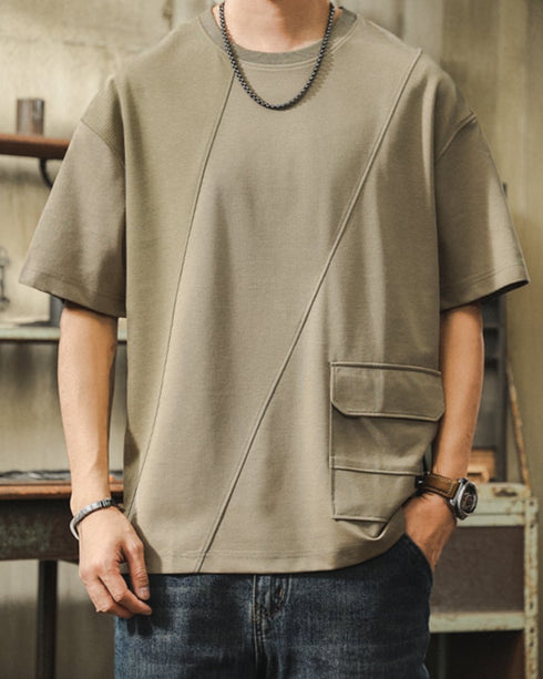 Tone Balanced Two Tone Pocket Short Sleeve T-shirt P1431