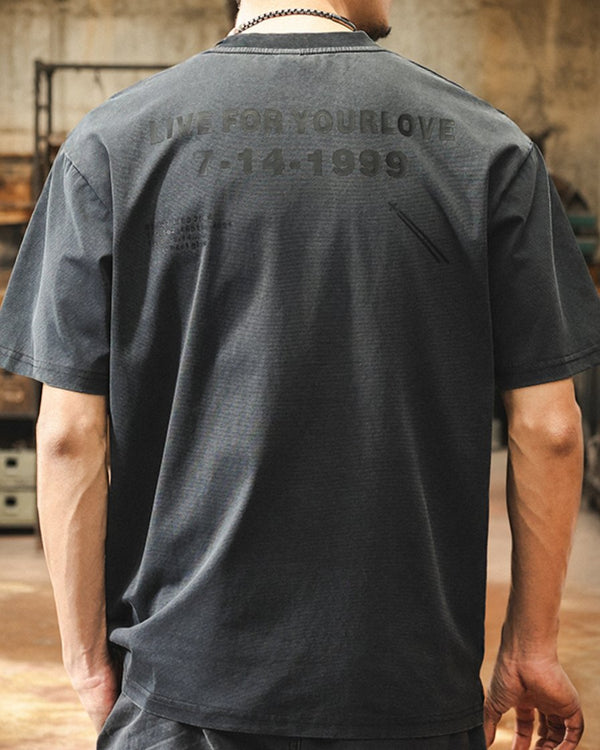 Fade Logo Street Design Short Sleeve T-Shirt P1396