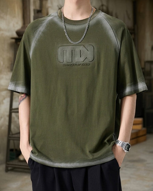 ウォッシュドフェードグラフィック半袖Tシャツ P1434