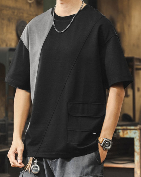 Tone Balanced Two Tone Pocket Short Sleeve T-shirt P1431
