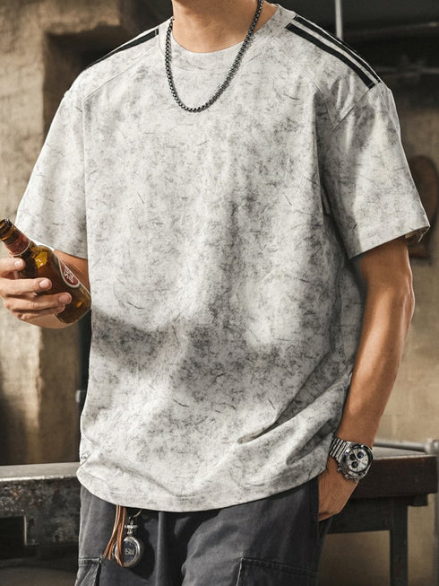 Clean Line Round Neck Short Sleeve T-Shirt P1435