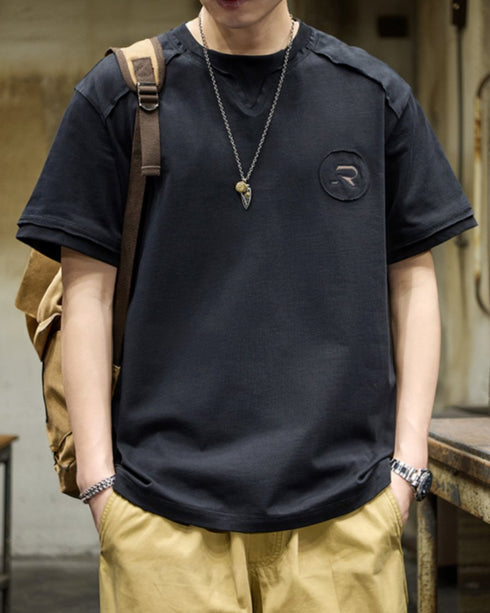 ワークディテール サークルロゴ 半袖Tシャツ P1408