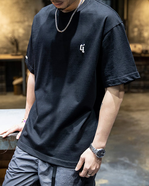 【OUTLET/即納】モノトーンロゴアクセント半袖Tシャツ P1399